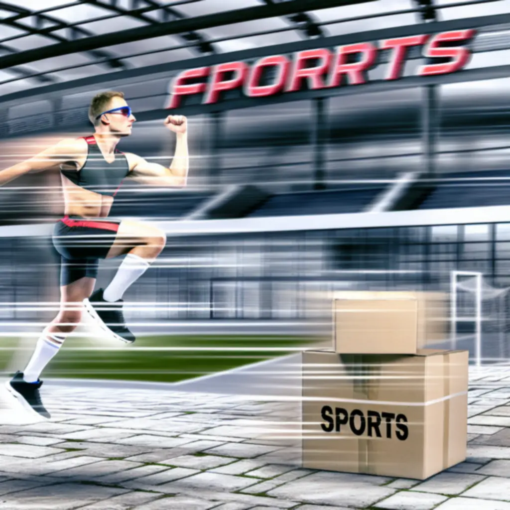 Sportowiec odbierający przesyłkę z akcesoriami sportowymi